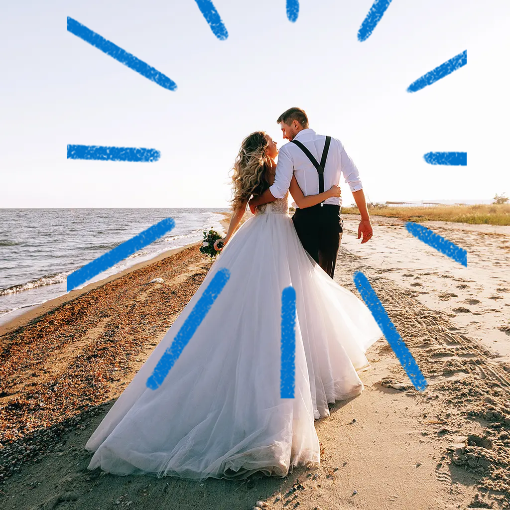 Kaks inimest kallistavad lennujaama terminalis, üks tõstab teise maast lahti; vasakul sinine ratastega kohver, taustal suured klaasaknad ja lennujaama konstruktsioonielemendid, allosas oranž gloobuse illustratsioon